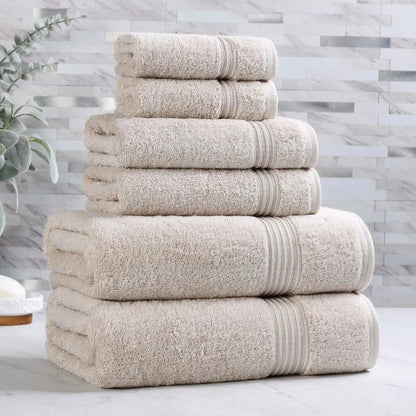 Heritage Egyptian Cotton Plush Absorbent Luxury 6 Piece Towel Set