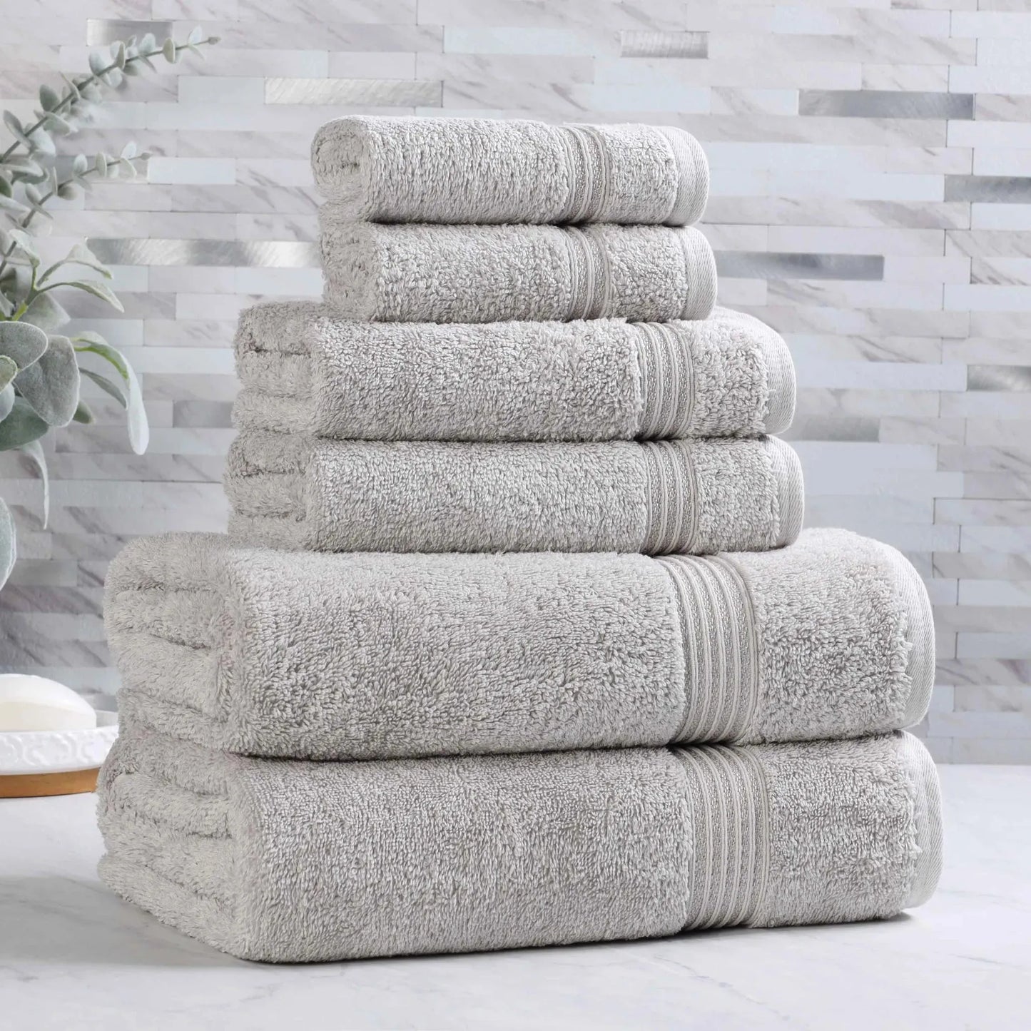 Heritage Egyptian Cotton Plush Absorbent Luxury 6 Piece Towel Set