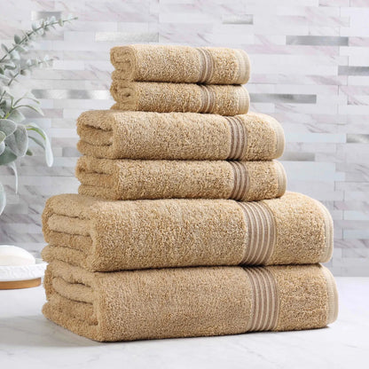 Heritage Egyptian Cotton Plush Absorbent Luxury 6 Piece Towel Set