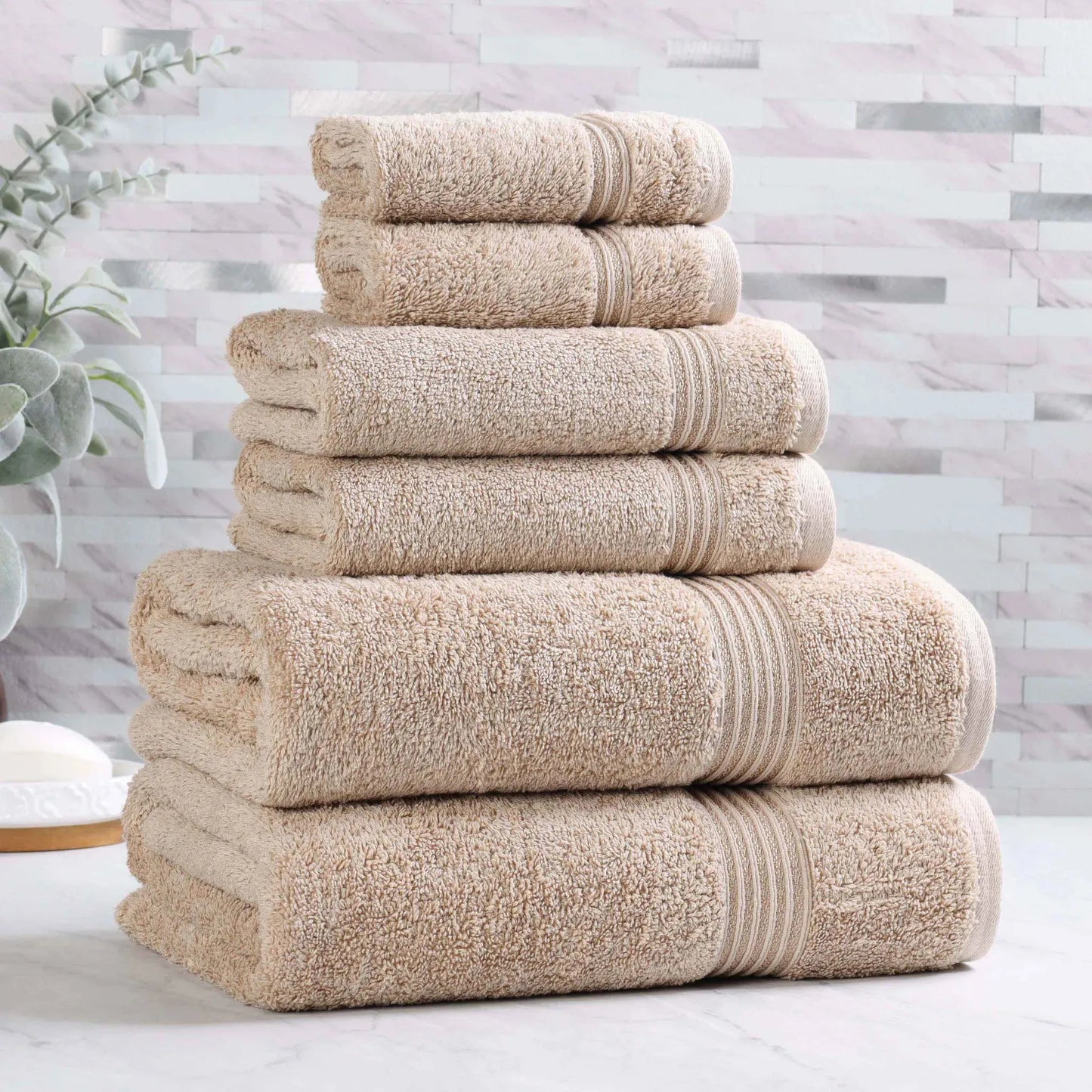 Heritage Egyptian Cotton Plush Absorbent Luxury 6 Piece Towel Set