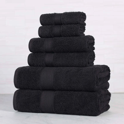 Organic Cotton Solid Plush Assorted 6 Piece Towel Set