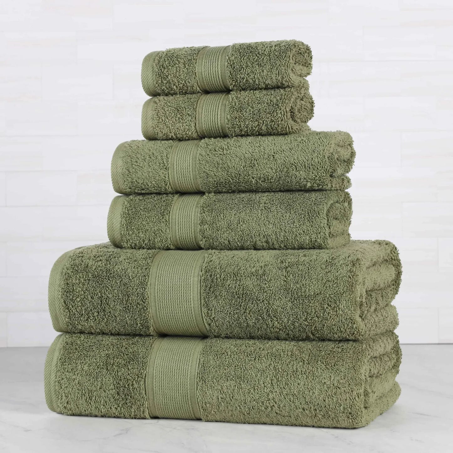 Organic Cotton Solid Plush Assorted 6 Piece Towel Set