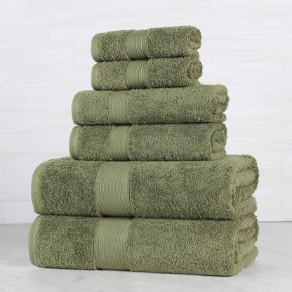 Organic Cotton Solid Plush Assorted 6 Piece Towel Set