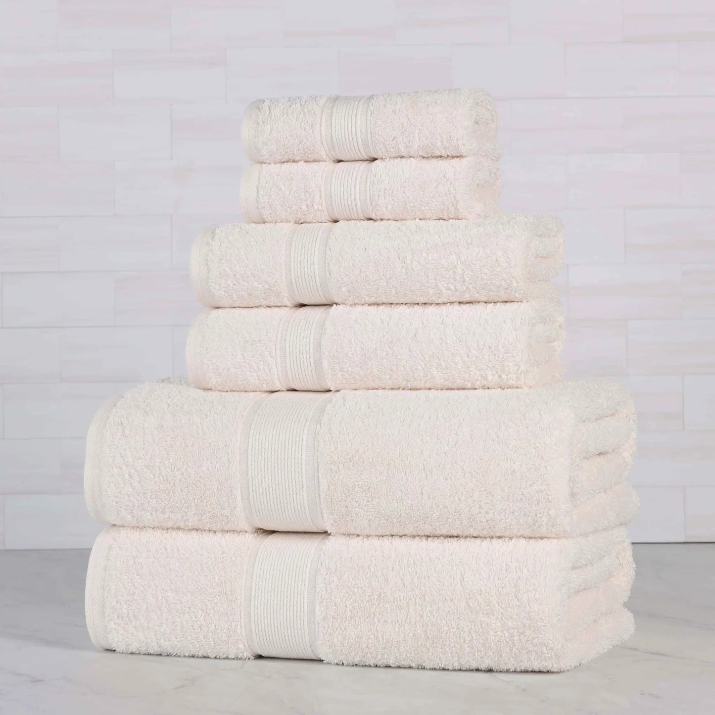 Organic Cotton Solid Plush Assorted 6 Piece Towel Set