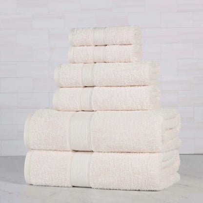 Organic Cotton Solid Plush Assorted 6 Piece Towel Set