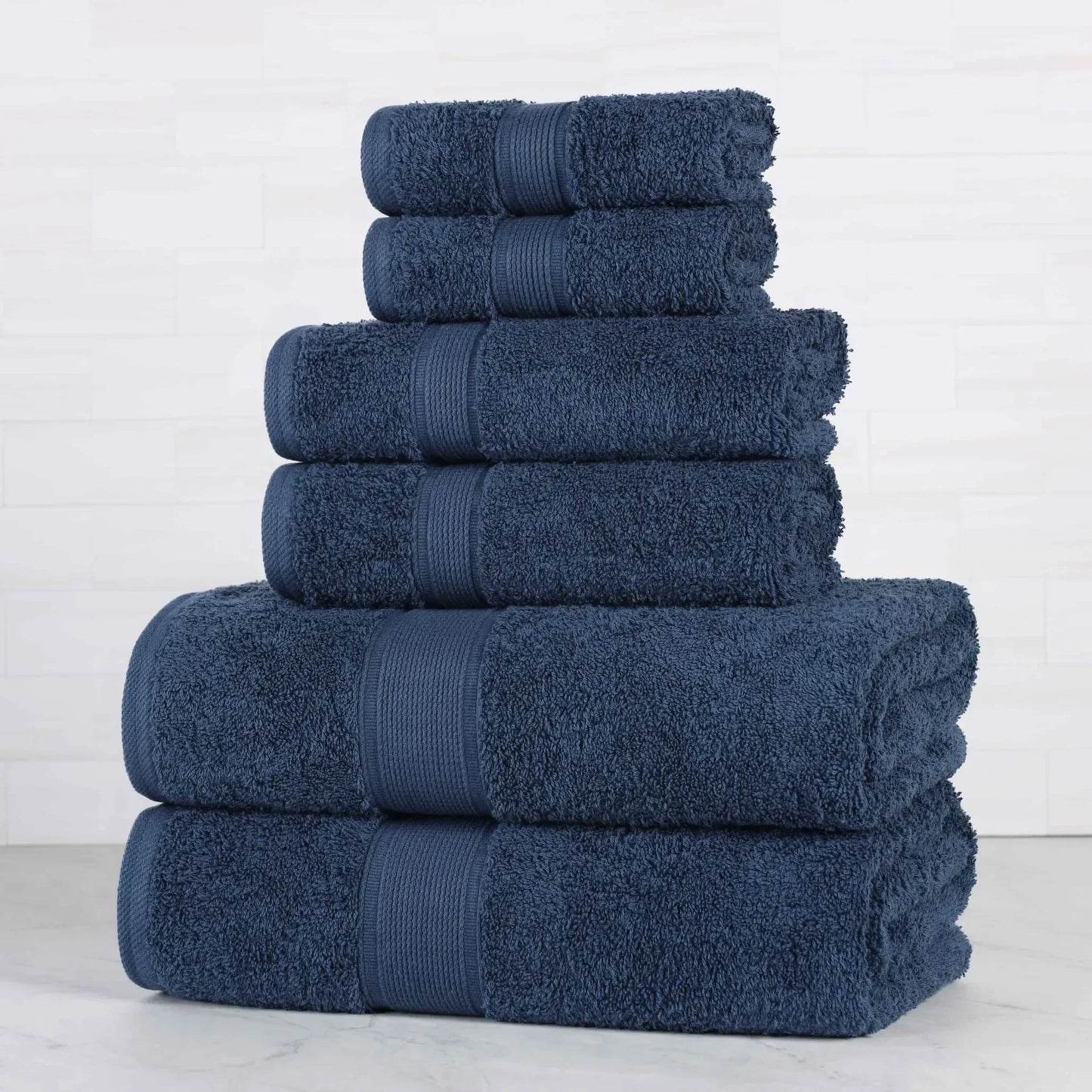 Organic Cotton Solid Plush Assorted 6 Piece Towel Set