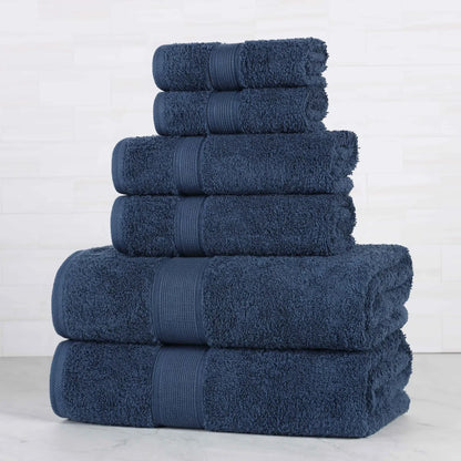 Organic Cotton Solid Plush Assorted 6 Piece Towel Set