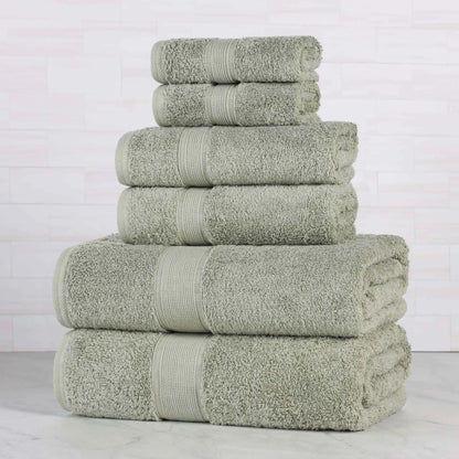 Organic Cotton Solid Plush Assorted 6 Piece Towel Set