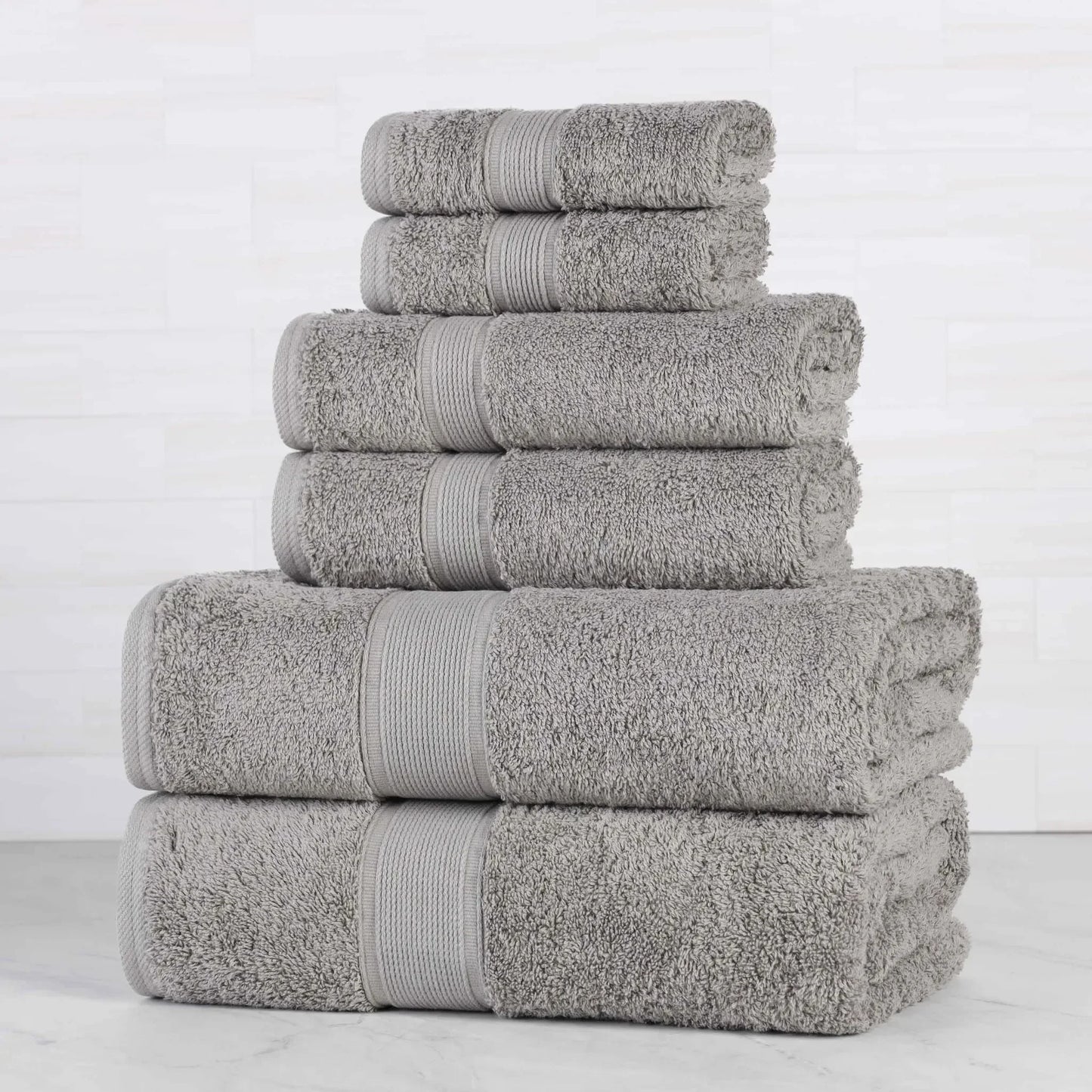 Organic Cotton Solid Plush Assorted 6 Piece Towel Set