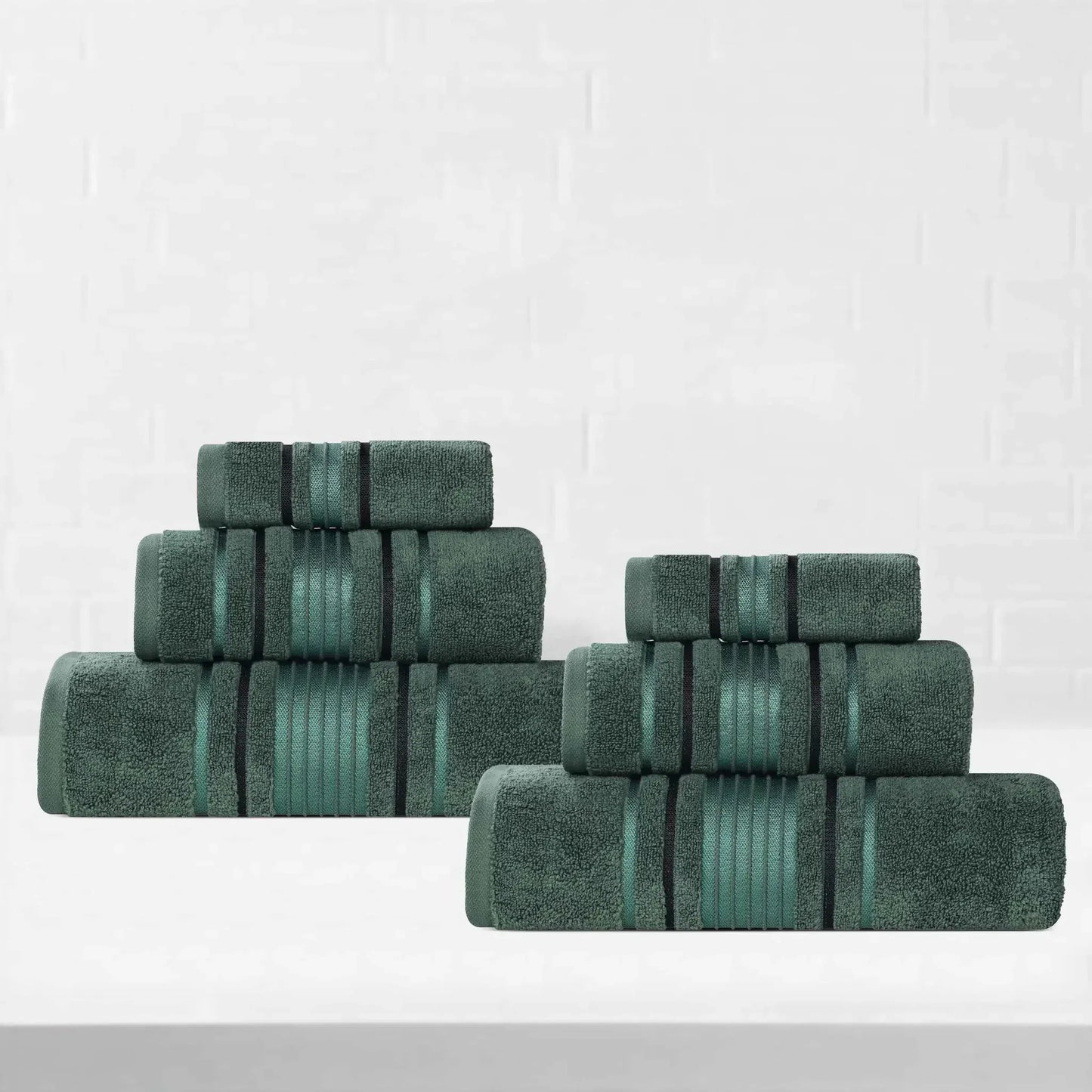 Sadie Zero Twist Cotton Absorbent Solid 6 Piece Towel Set