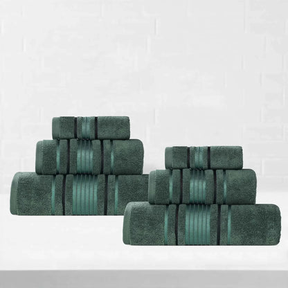Sadie Zero Twist Cotton Absorbent Solid 6 Piece Towel Set
