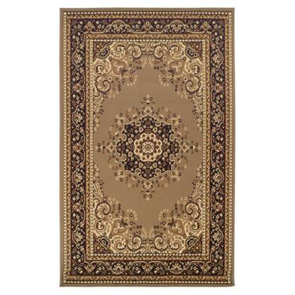 Leopold Formal Medallion Indoor Area Rug Or Runner Rug - Gold