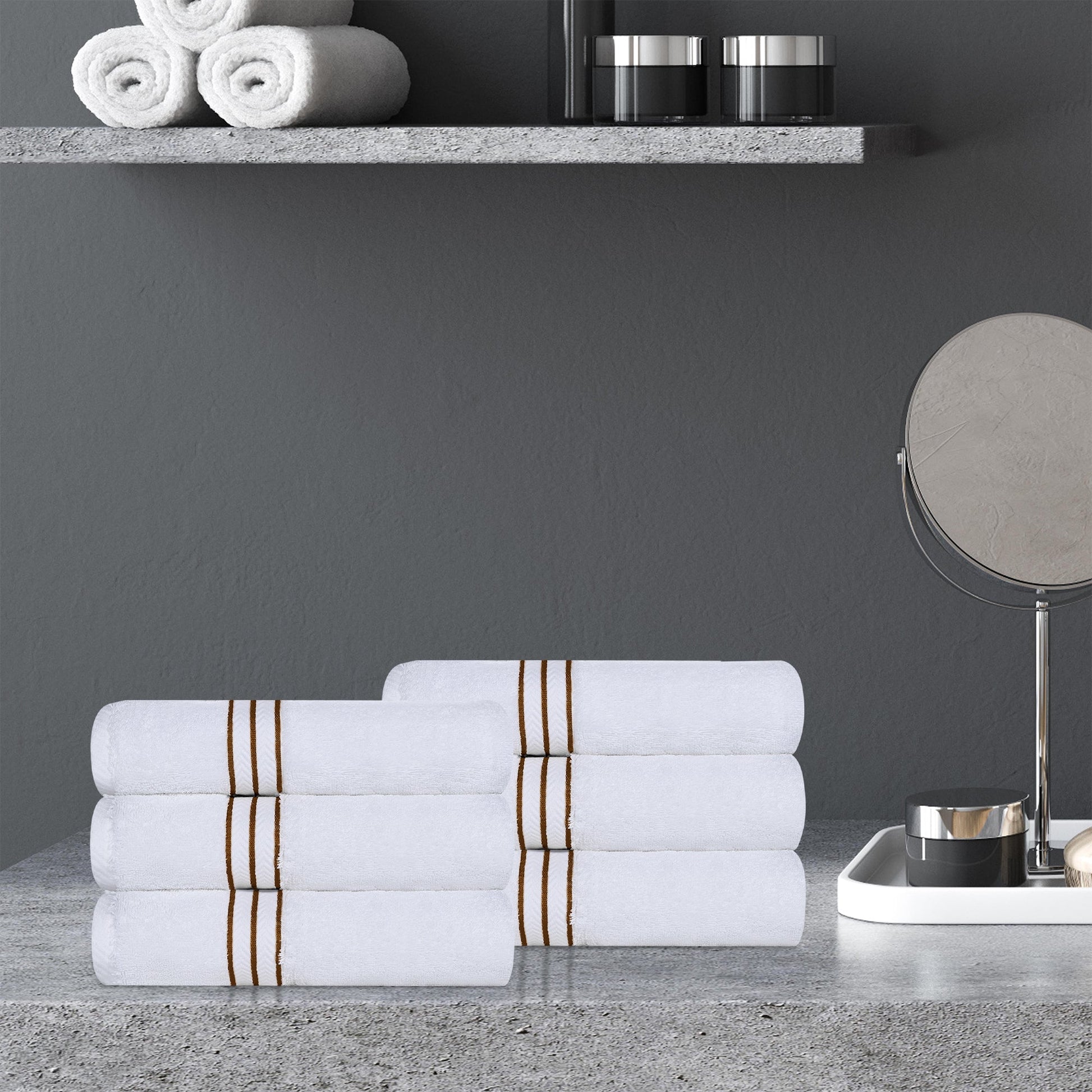 Ultra-Plush Turkish Cotton Hotel Collection Super Absorbent Solid Luxury Bathroom Set - Toast