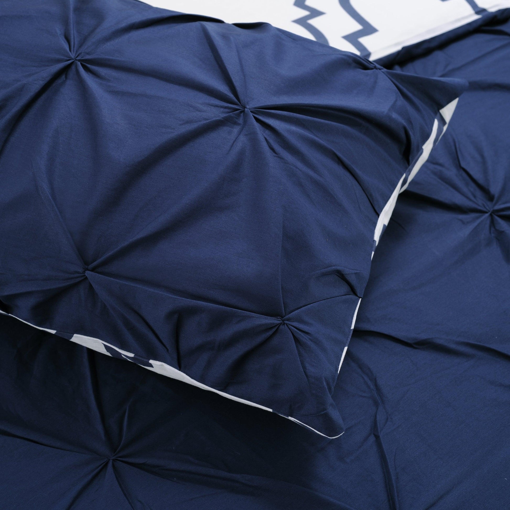 Superior Cotton Modern Geometric Valencia  Set with Button Closure - Blue