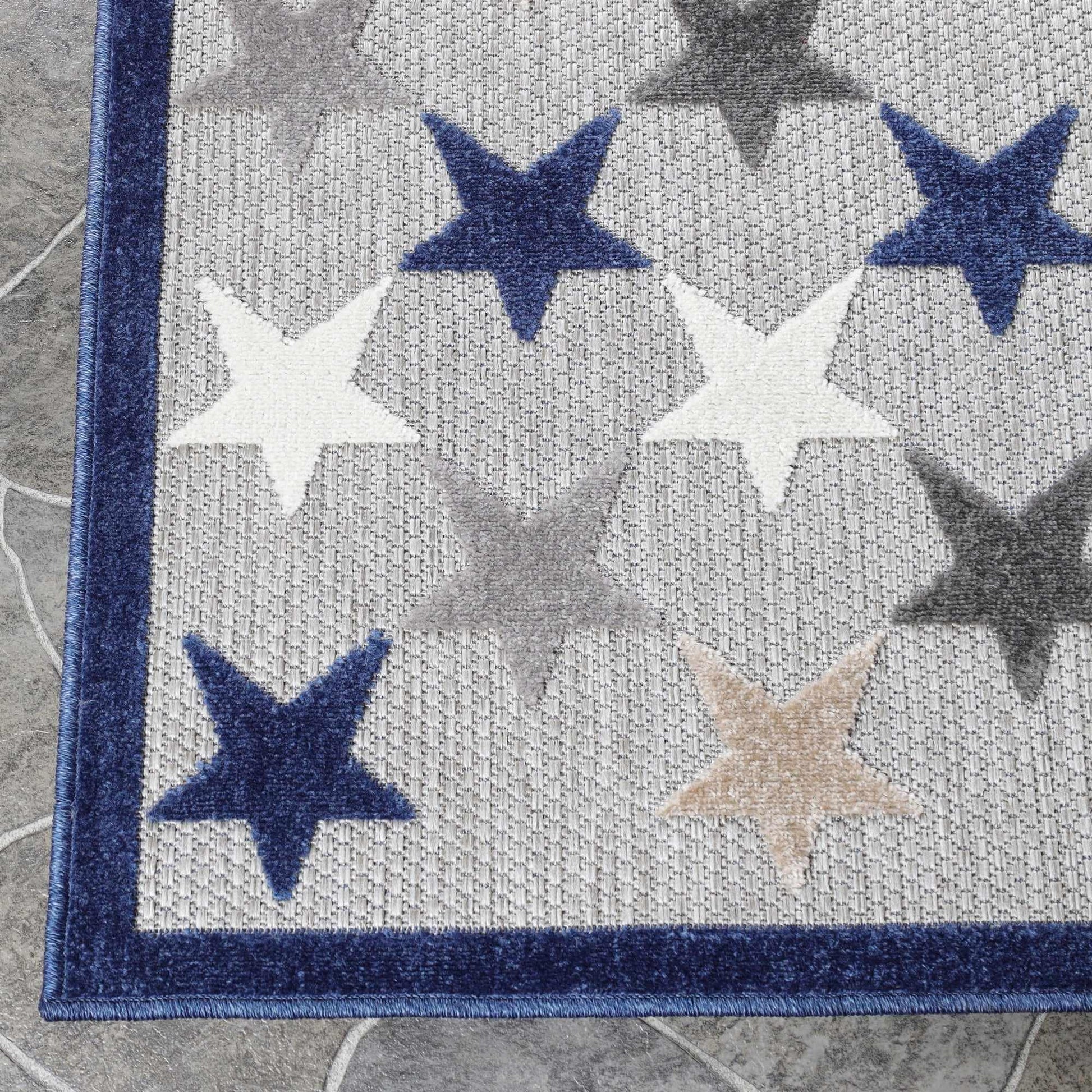 Superior Juniper Modern Stars Novelty Indoor/Outdoor Area Rug - Slate