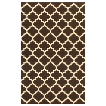  Superior Modern Quatrefoil Geometric Lattice Indoor Area Rug - Coffee
