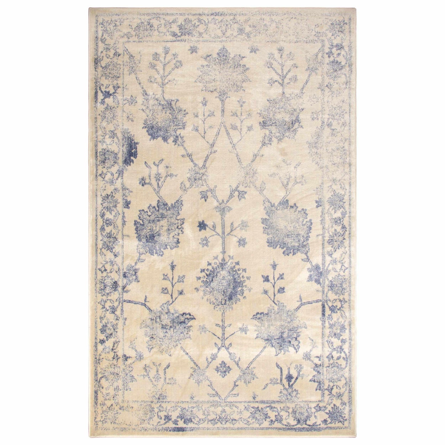 Superior Larkspur Distressed Floral Area Rug 