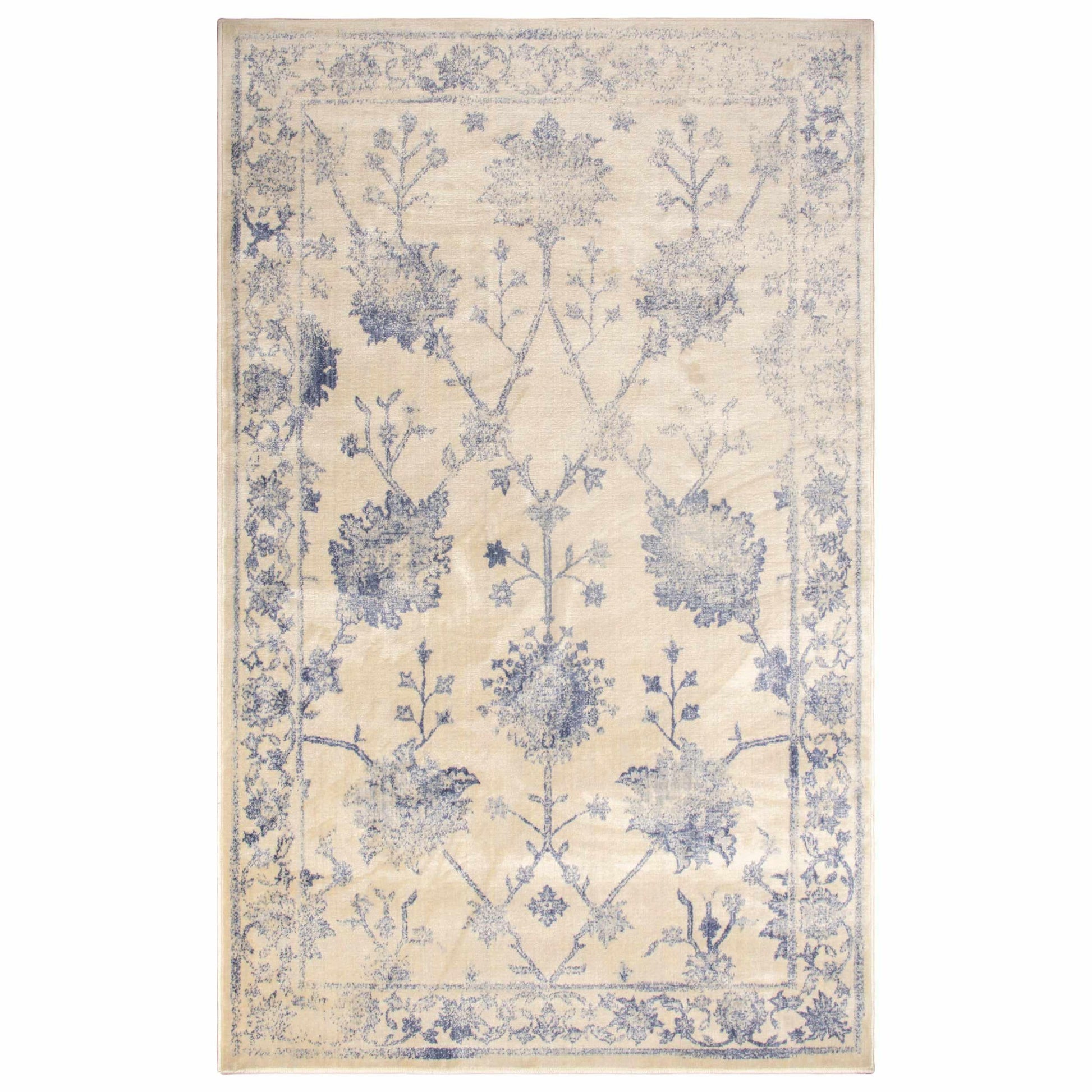 Superior Larkspur Distressed Floral Area Rug 