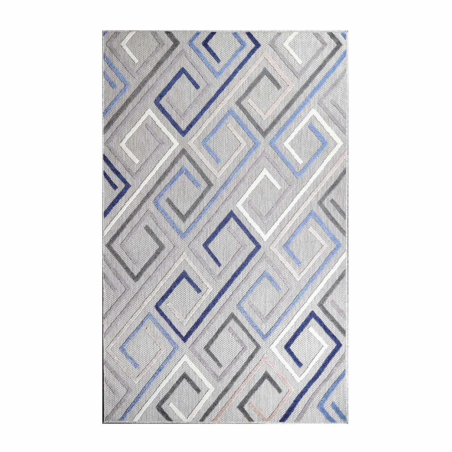 Superior Area Rug Indoor Outdoor Geometric Modern Rug - Grey