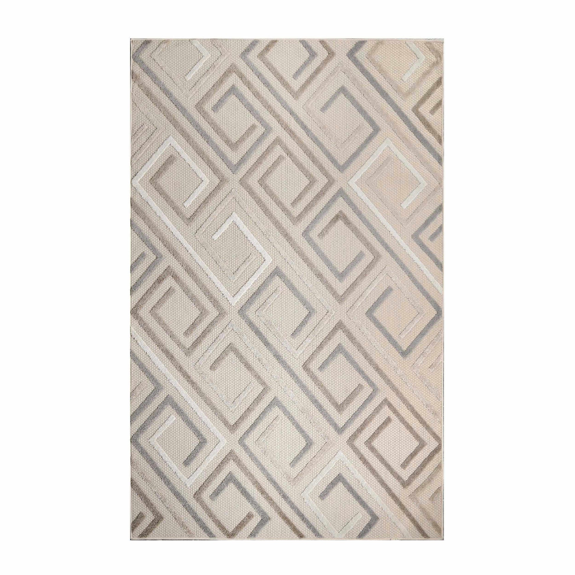Superior Area Rug Indoor Outdoor Geometric Modern Rug - Slate