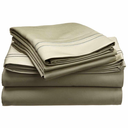 Superior 700-Thread Count Solid Egyptian Cotton Plush Deep Pocket Sheet Set - Sage