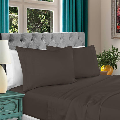 Superior Egyptian Cotton 1000 Thread Count Extra Deep Pocket Solid Sheet Set - Charcoal