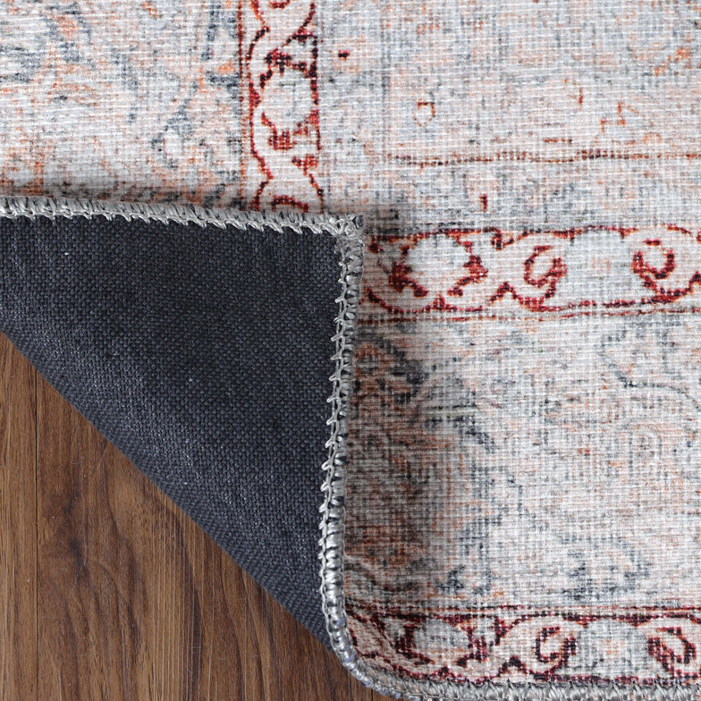 Alma Floral Medallion Indoor Area Rug Or Runner Rug - BerryRed