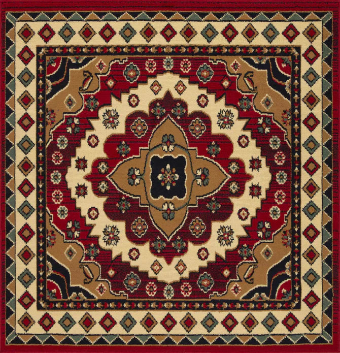 Aztec Southwestern Indoor Area Rug or Runner Rug - Red