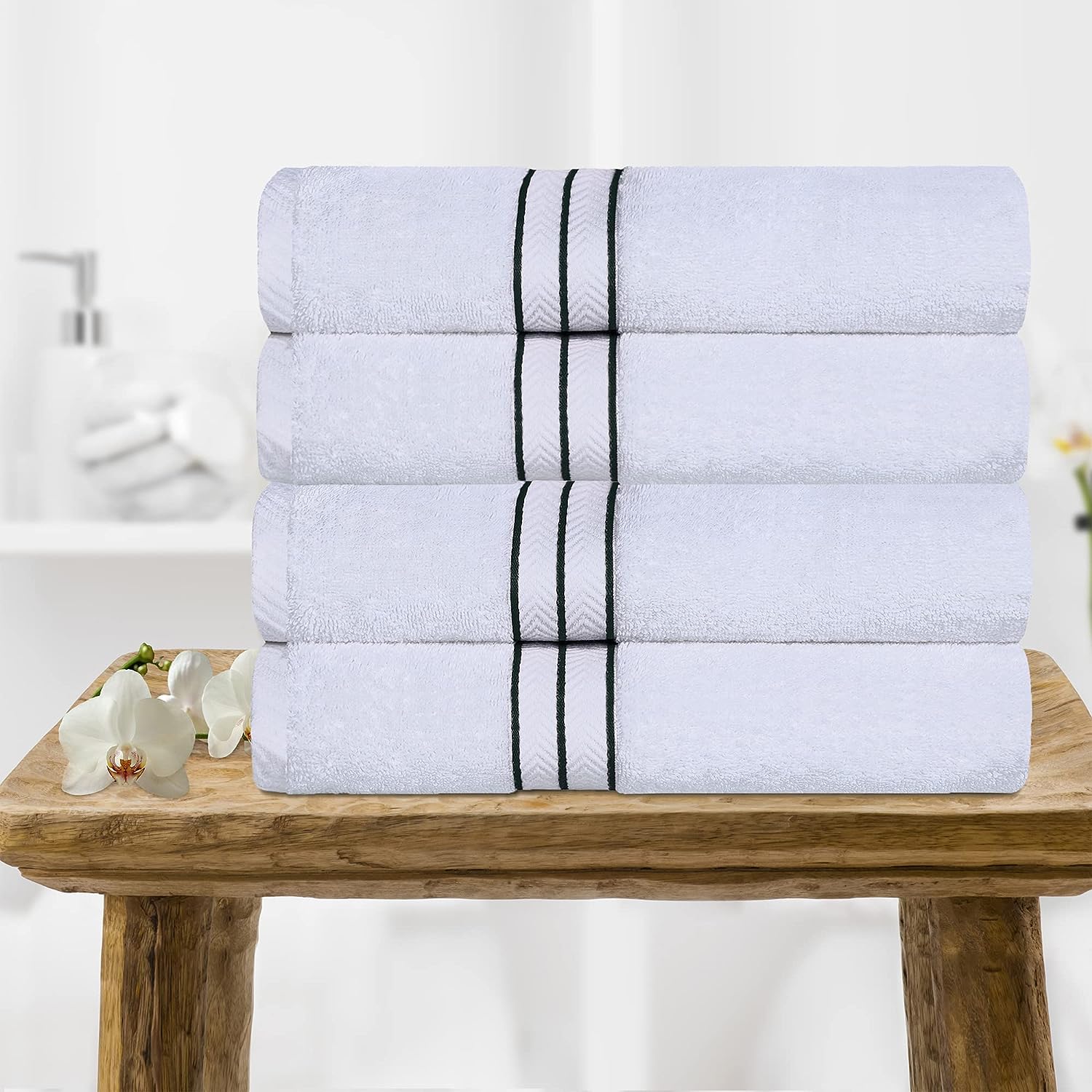 Superior Ultra-Plush Turkish Cotton Super Absorbent Solid Bath Towel Set of 4 - Teal