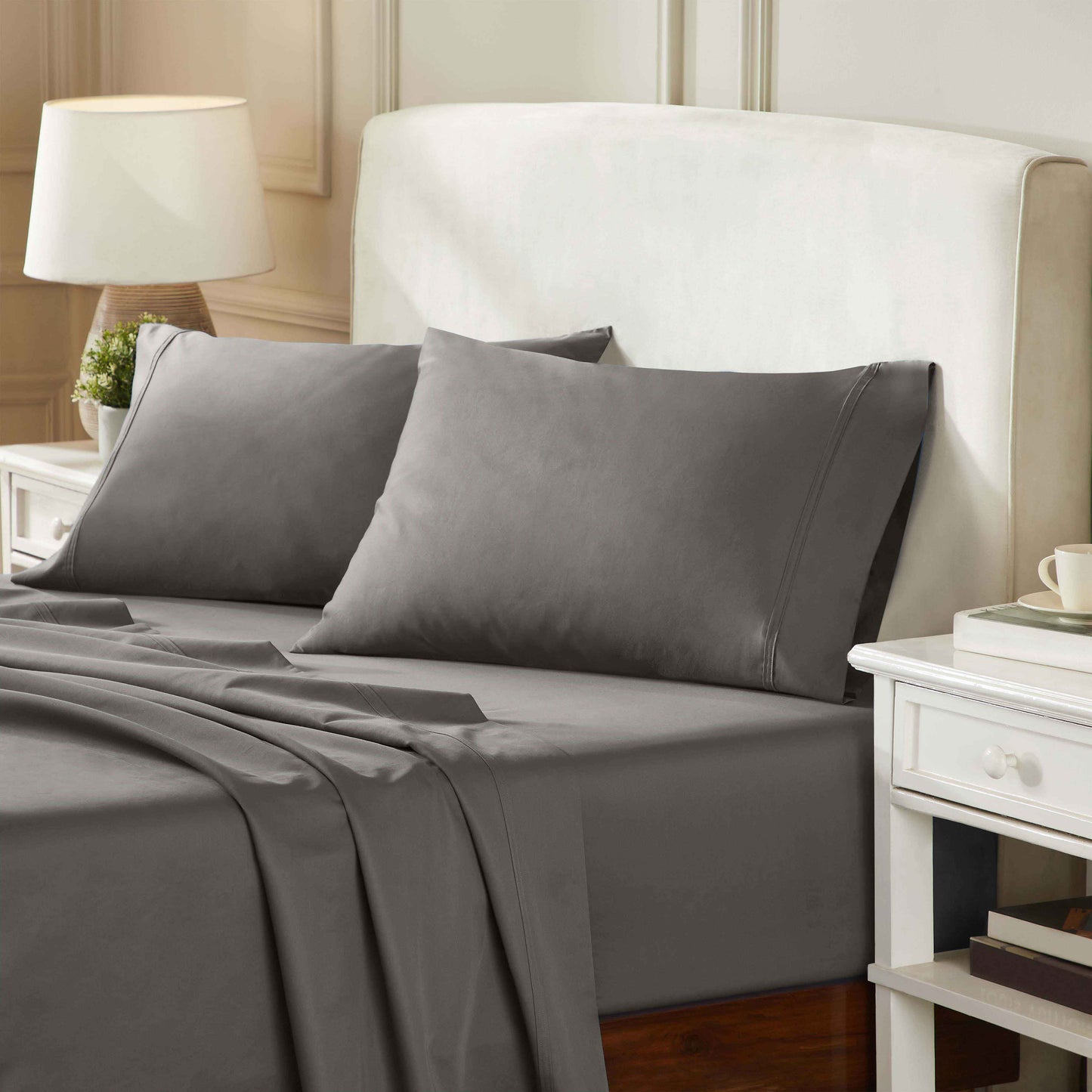 850 Thread Count Cotton Solid Luxury Pillowcases, Set of 2