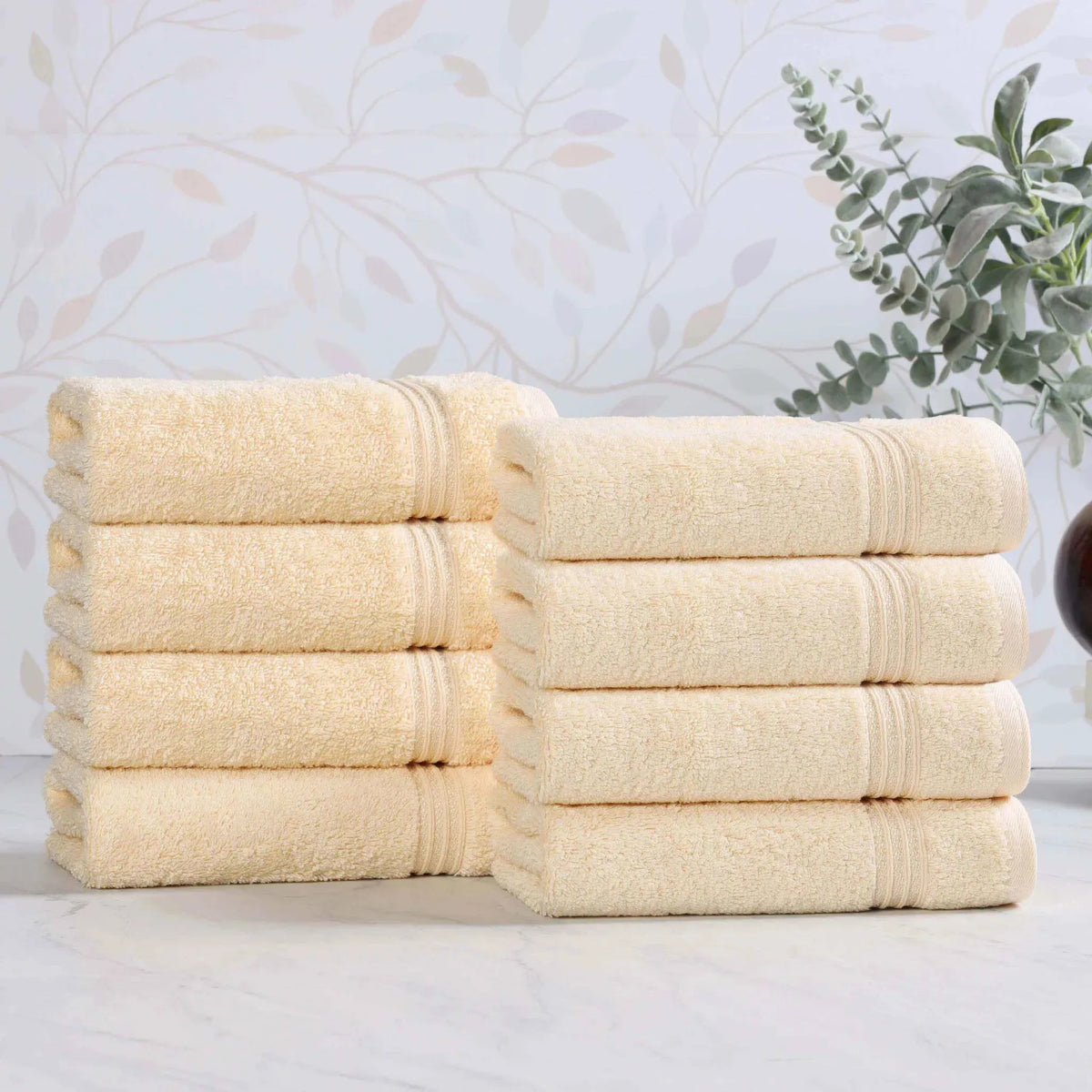 Heritage Egyptian Cotton Plush Luxury Hand Towel Set of 8