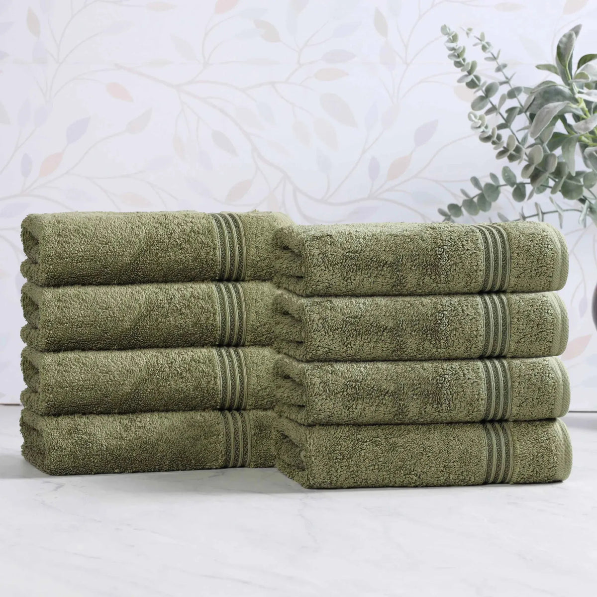 Heritage Egyptian Cotton Plush Luxury Hand Towel Set of 8