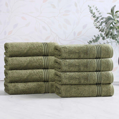 Heritage Egyptian Cotton Plush Luxury Hand Towel Set of 8