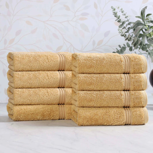 Heritage Egyptian Cotton Plush Luxury Hand Towel Set of 8