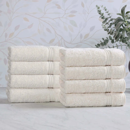 Heritage Egyptian Cotton Plush Luxury Hand Towel Set of 8