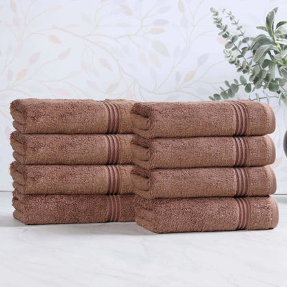 Heritage Egyptian Cotton Plush Luxury Hand Towel Set of 8