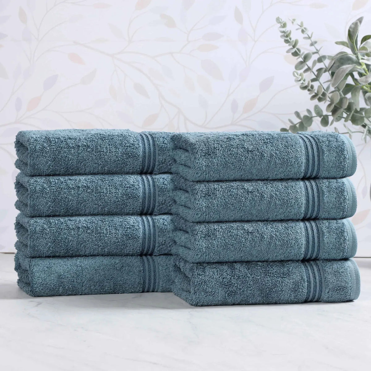 Heritage Egyptian Cotton Plush Luxury Hand Towel Set of 8