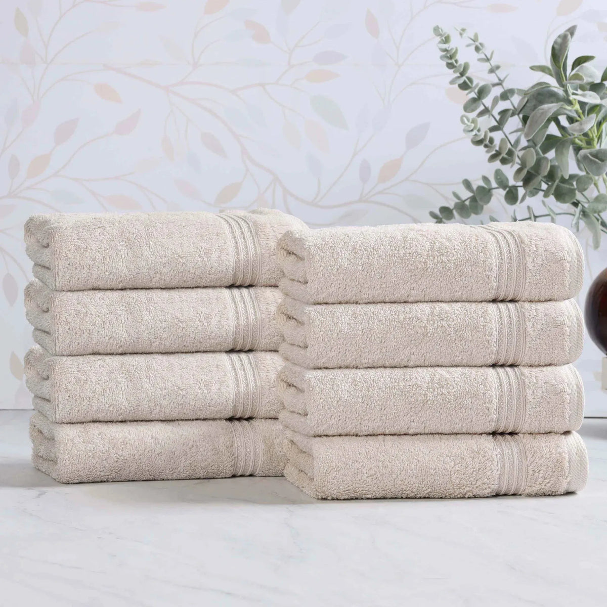 Heritage Egyptian Cotton Plush Luxury Hand Towel Set of 8