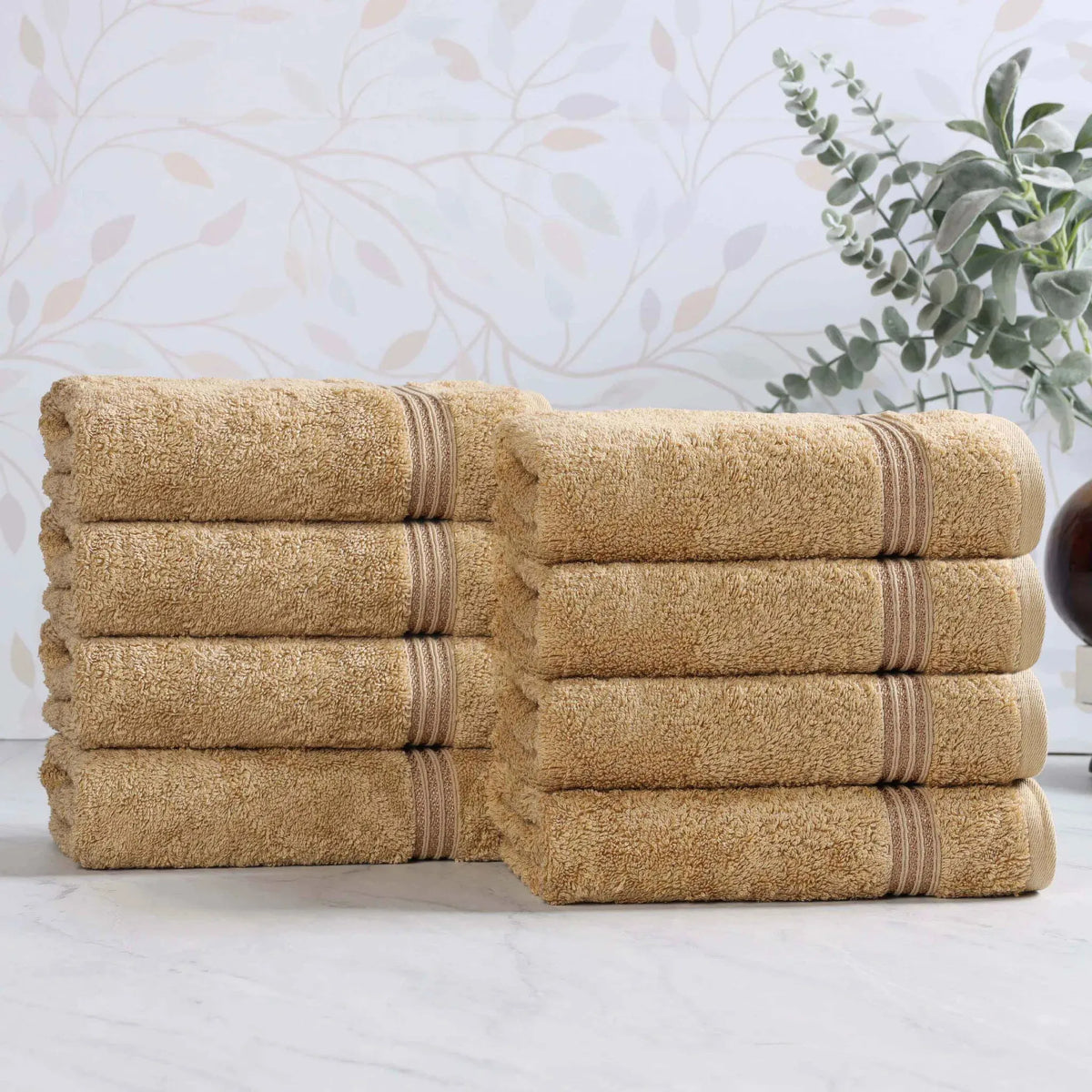 Heritage Egyptian Cotton Plush Luxury Hand Towel Set of 8