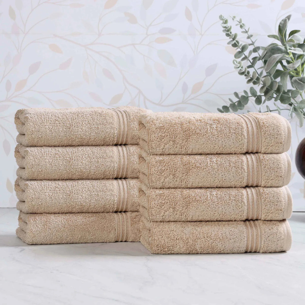Heritage Egyptian Cotton Plush Luxury Hand Towel Set of 8