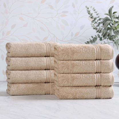 Heritage Egyptian Cotton Plush Luxury Hand Towel Set of 8
