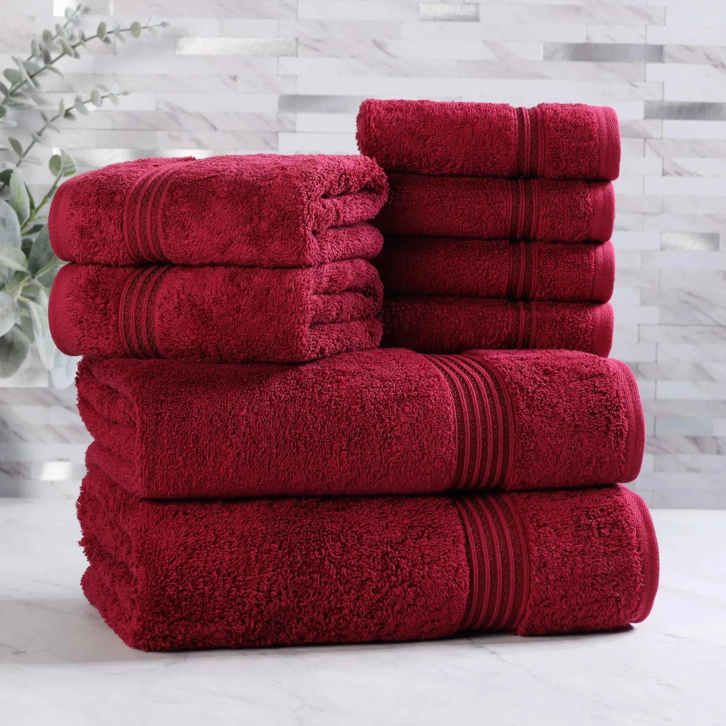 Heritage Egyptian Cotton Plush Absorbent Luxury 8 Piece Towel Set