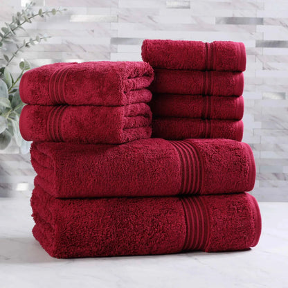 Heritage Egyptian Cotton Plush Absorbent Luxury 8 Piece Towel Set