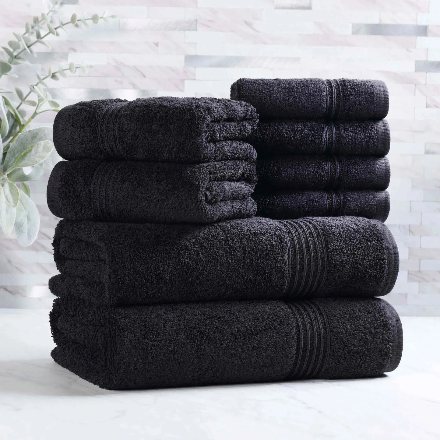 Heritage Egyptian Cotton Plush Absorbent Luxury 8 Piece Towel Set