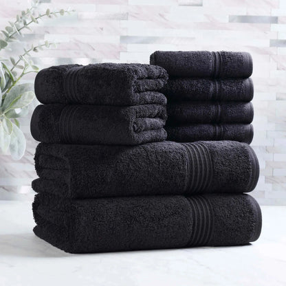 Heritage Egyptian Cotton Plush Absorbent Luxury 8 Piece Towel Set