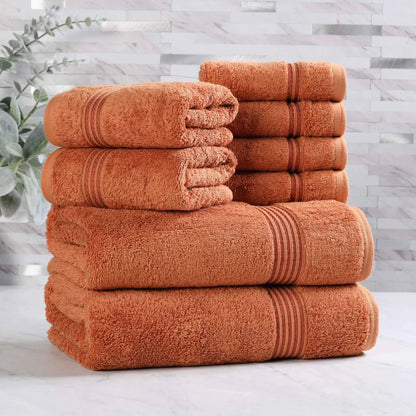 Heritage Egyptian Cotton Plush Absorbent Luxury 8 Piece Towel Set