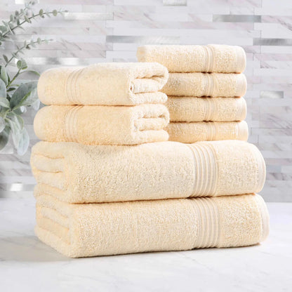 Heritage Egyptian Cotton Plush Absorbent Luxury 8 Piece Towel Set
