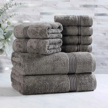 Heritage Egyptian Cotton Plush Absorbent Luxury 8 Piece Towel Set