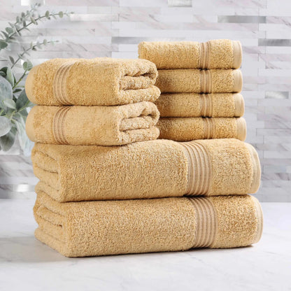 Heritage Egyptian Cotton Plush Absorbent Luxury 8 Piece Towel Set