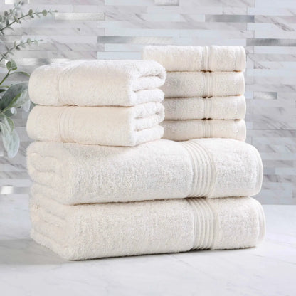 Heritage Egyptian Cotton Plush Absorbent Luxury 8 Piece Towel Set
